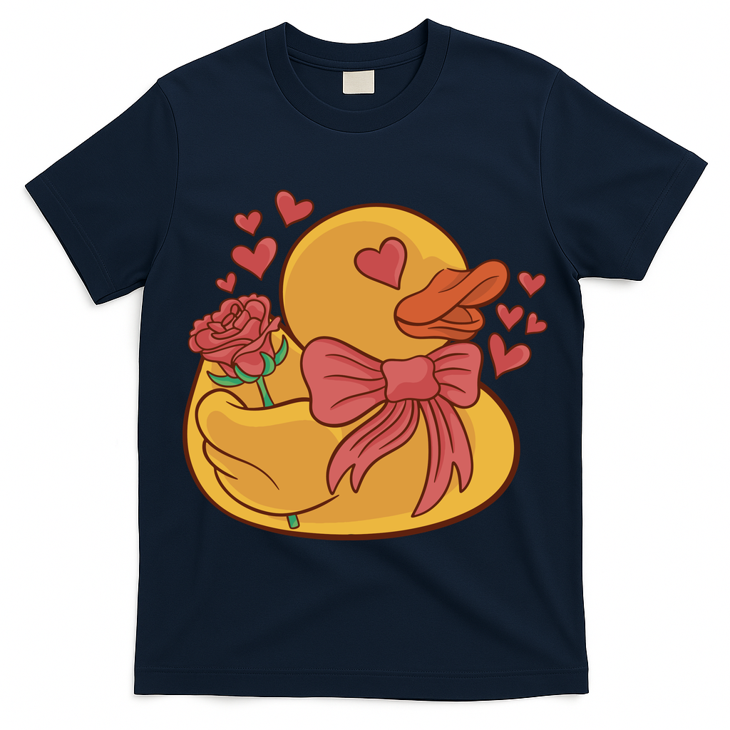 Rubber Duck Valentines Day Rose Cute T-Shirt