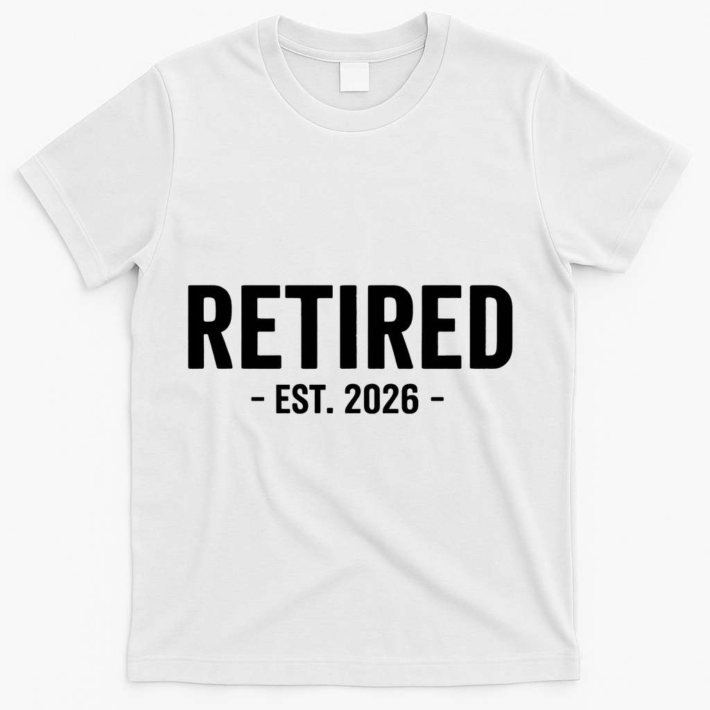 Retired Est 2026 Retirement Gift T-Shirt - White