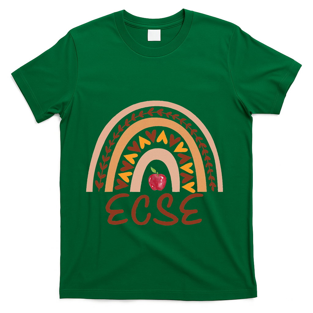 Rainbow Ecse Team Back To School Appreciation Fall T-Shirt - Green