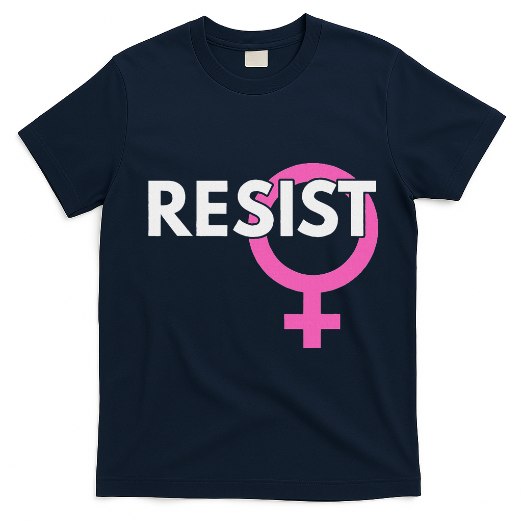 Resist Feminist Anti Trump T-Shirt - Navy Blue