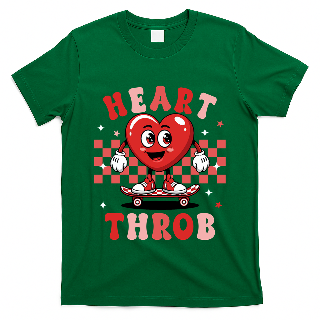 Retro Groovy Heart Throb Valentines Day T-Shirt