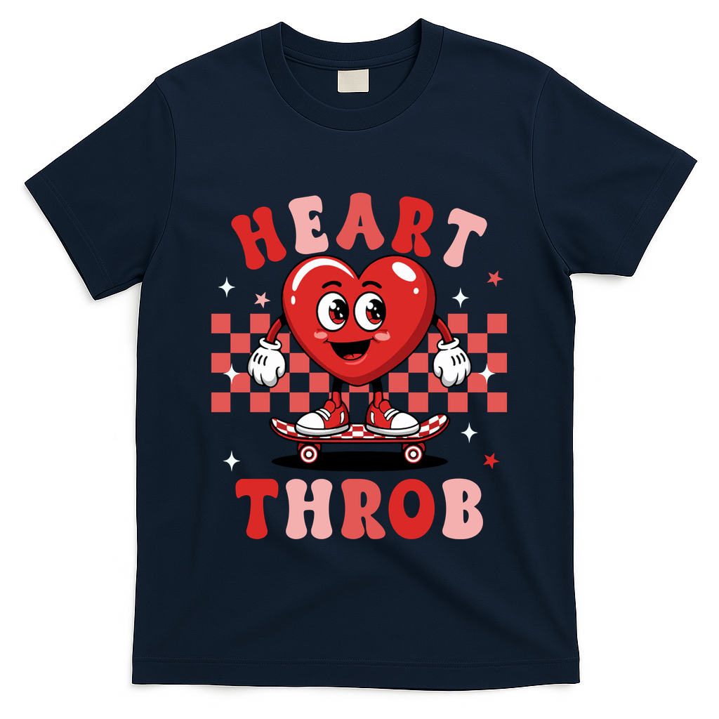 Retro Groovy Heart Throb Valentines Day T-Shirt