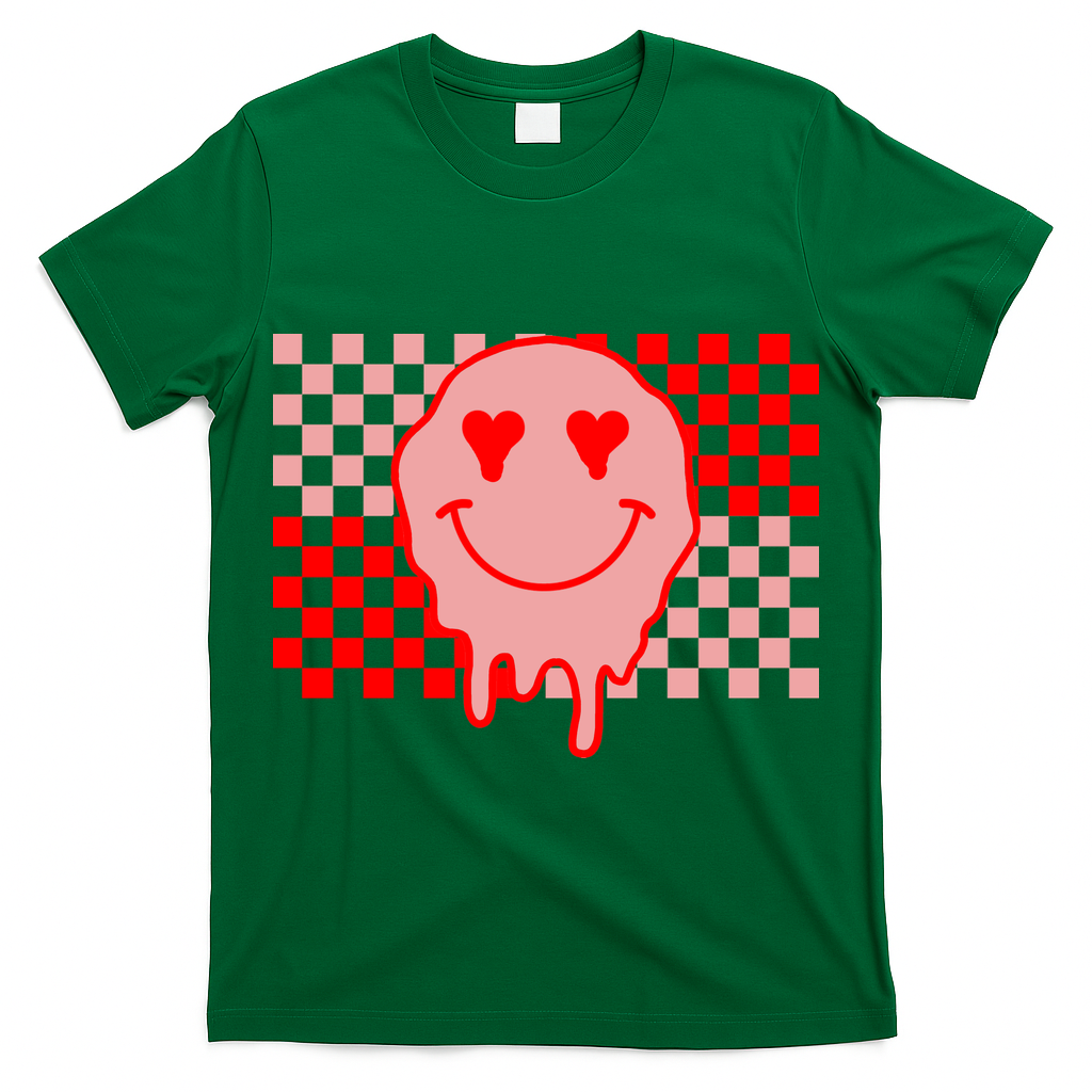 Retro Groovy Valentines Day Hippie Smile T-Shirt