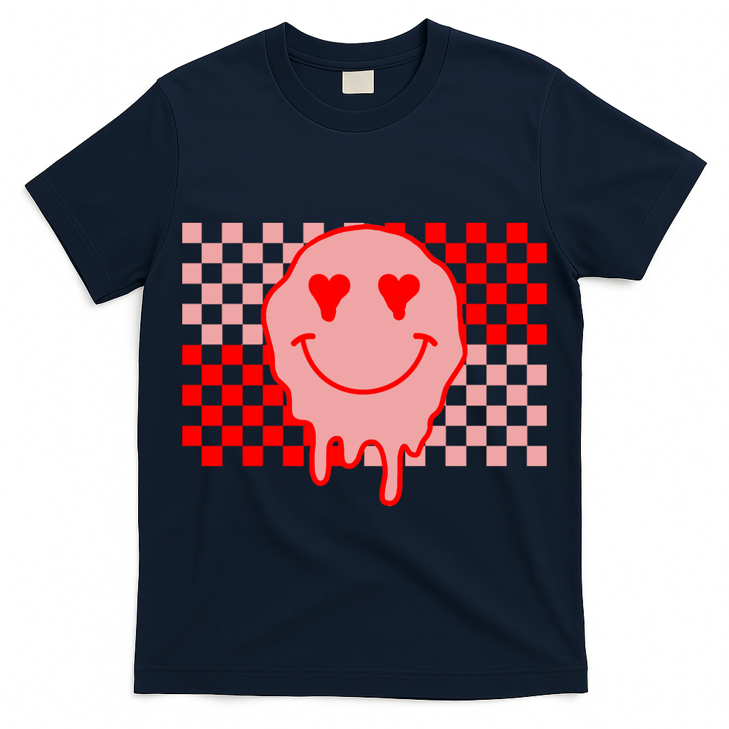 Retro Groovy Valentines Day Hippie Smile T-Shirt