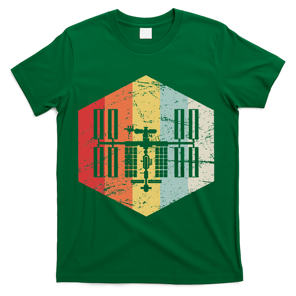 Retro International Space Station T-Shirt - Green