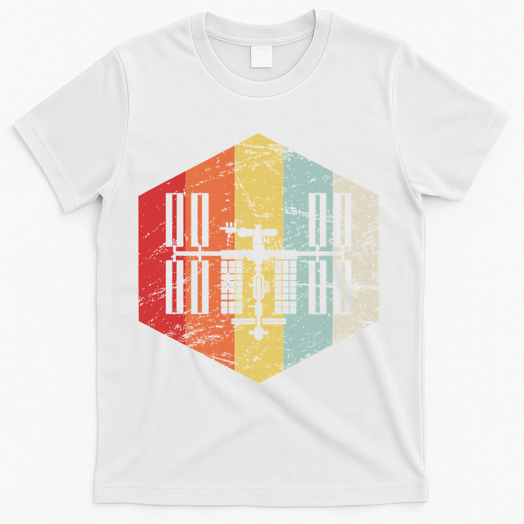 Retro International Space Station T-Shirt - White