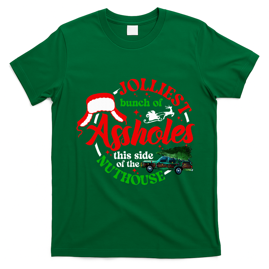 Retro Jolliest Bunch Of Assholes This Side Of The Nut House T-Shirt - Irish Green