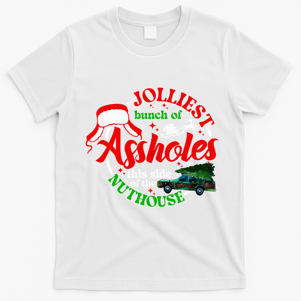 Retro Jolliest Bunch Of Assholes This Side Of The Nut House T-Shirt - White