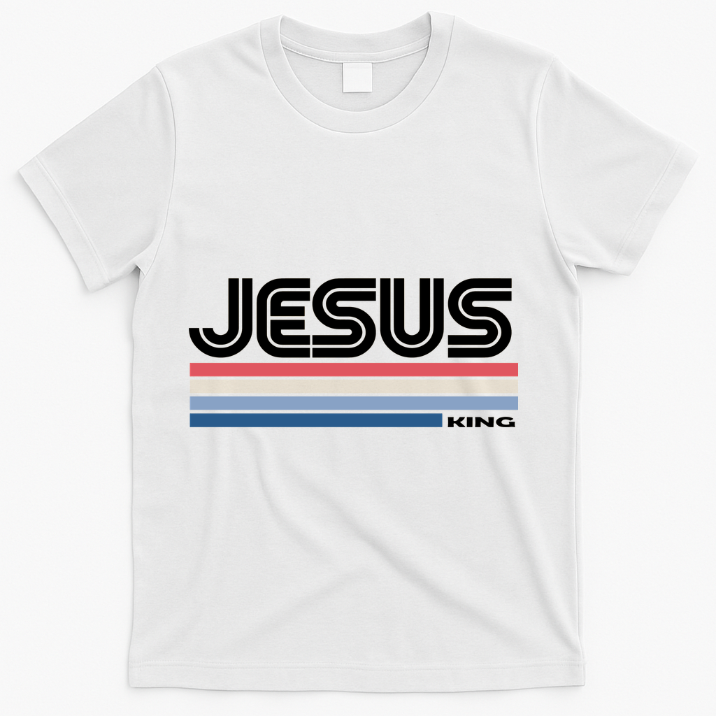 Retro Jesus King T-Shirt - White