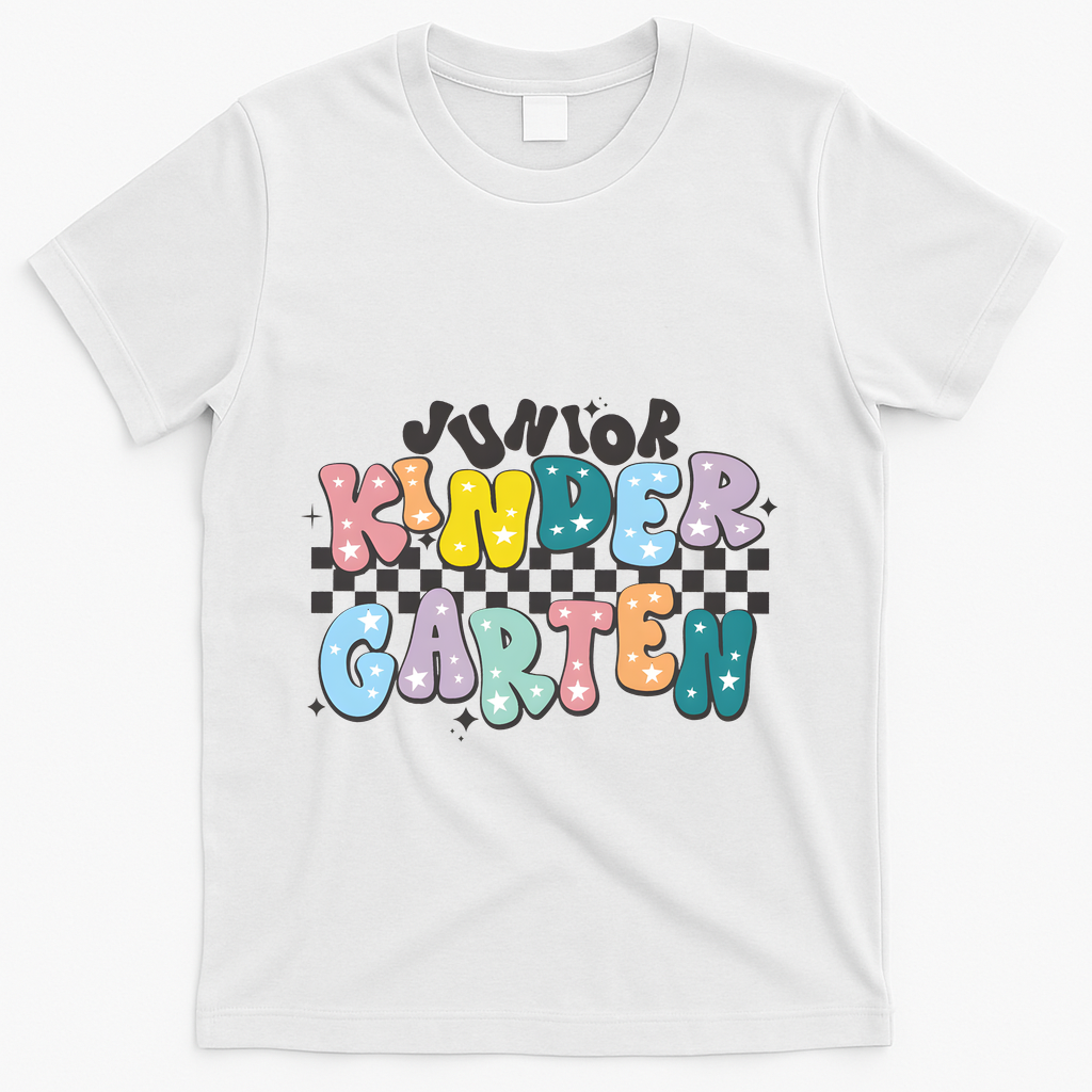 Retro Junior Kindergarten T-Shirt - White