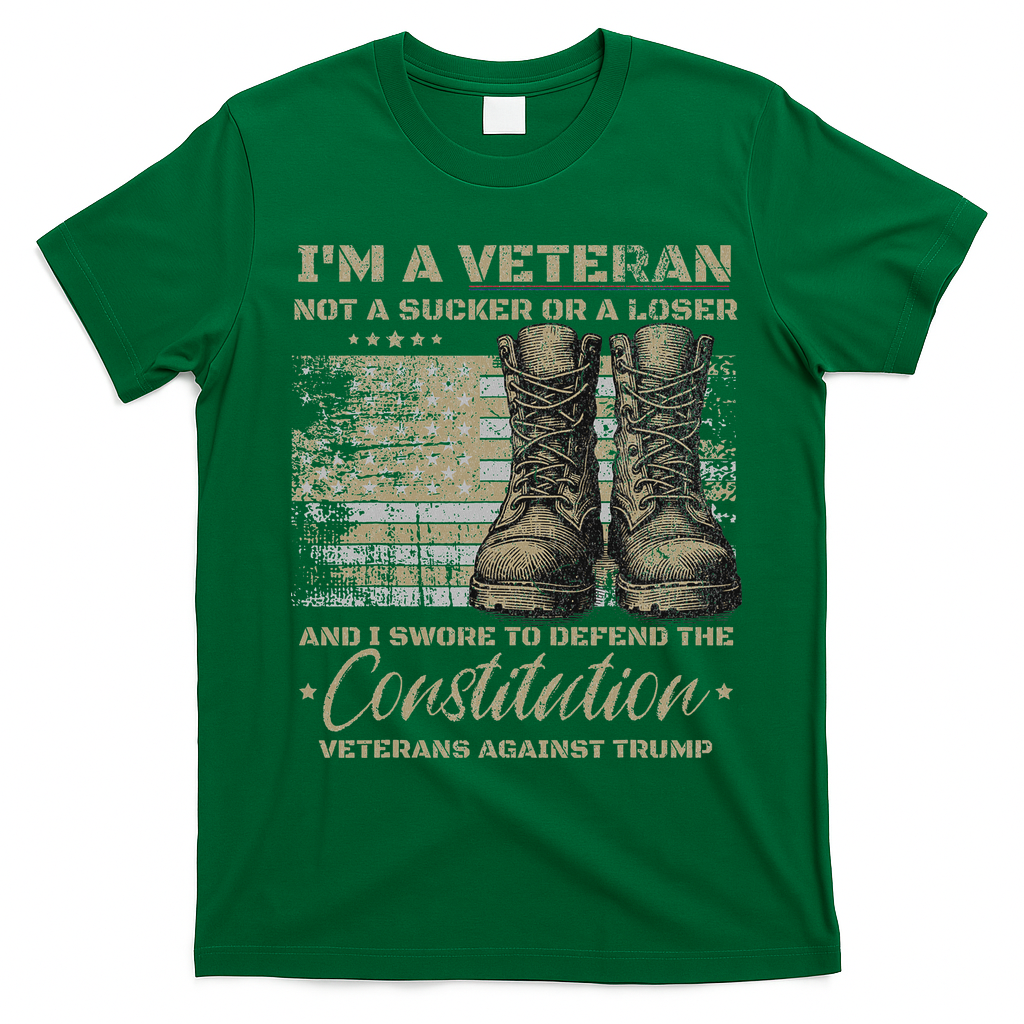Retro Military Veterans Against Trump Bernie Protest Vintage T-Shirt - Irish Green