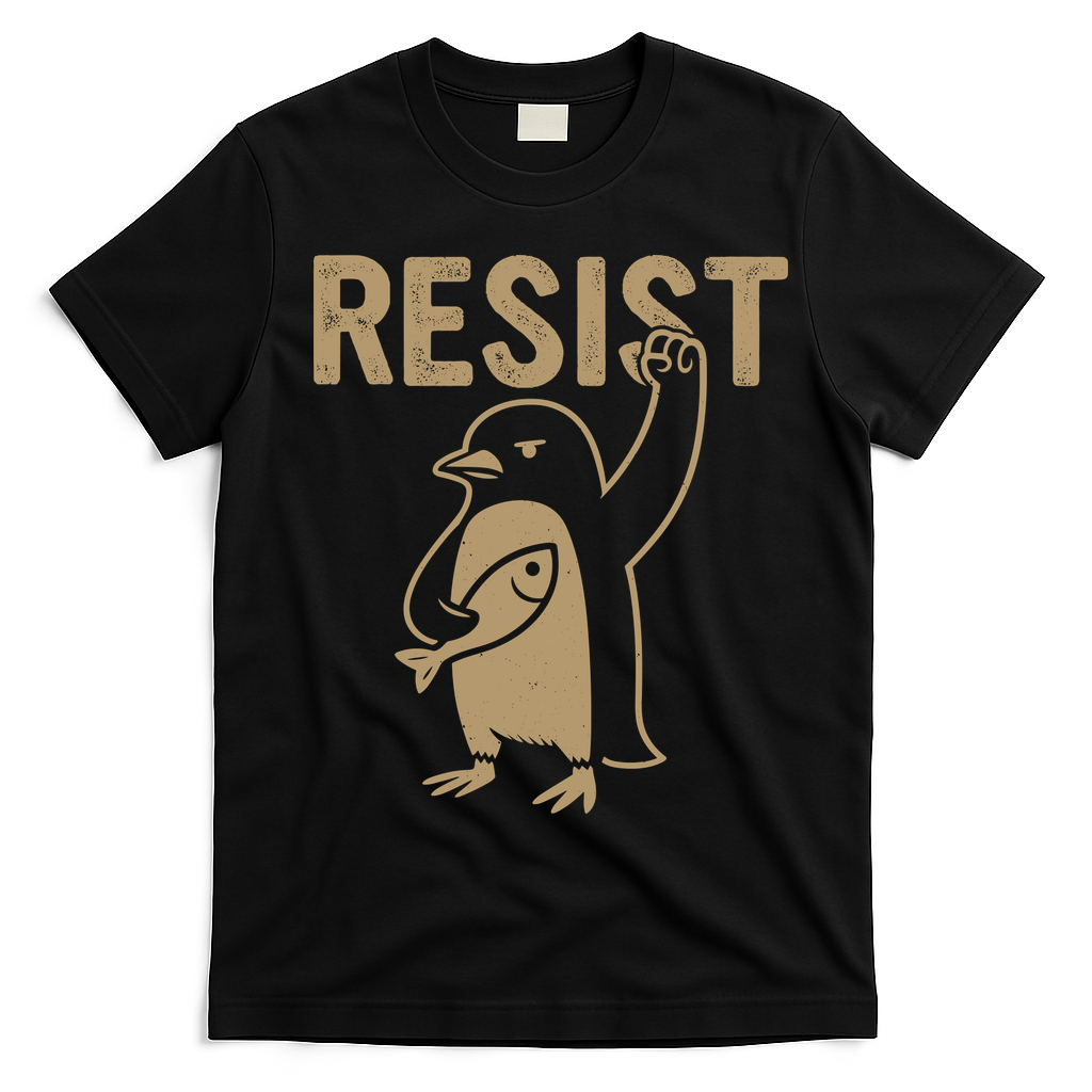 Resist Penguin T-Shirt - Black