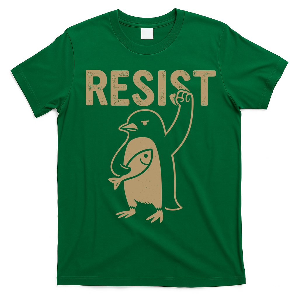 Resist Penguin T-Shirt - Irish Green