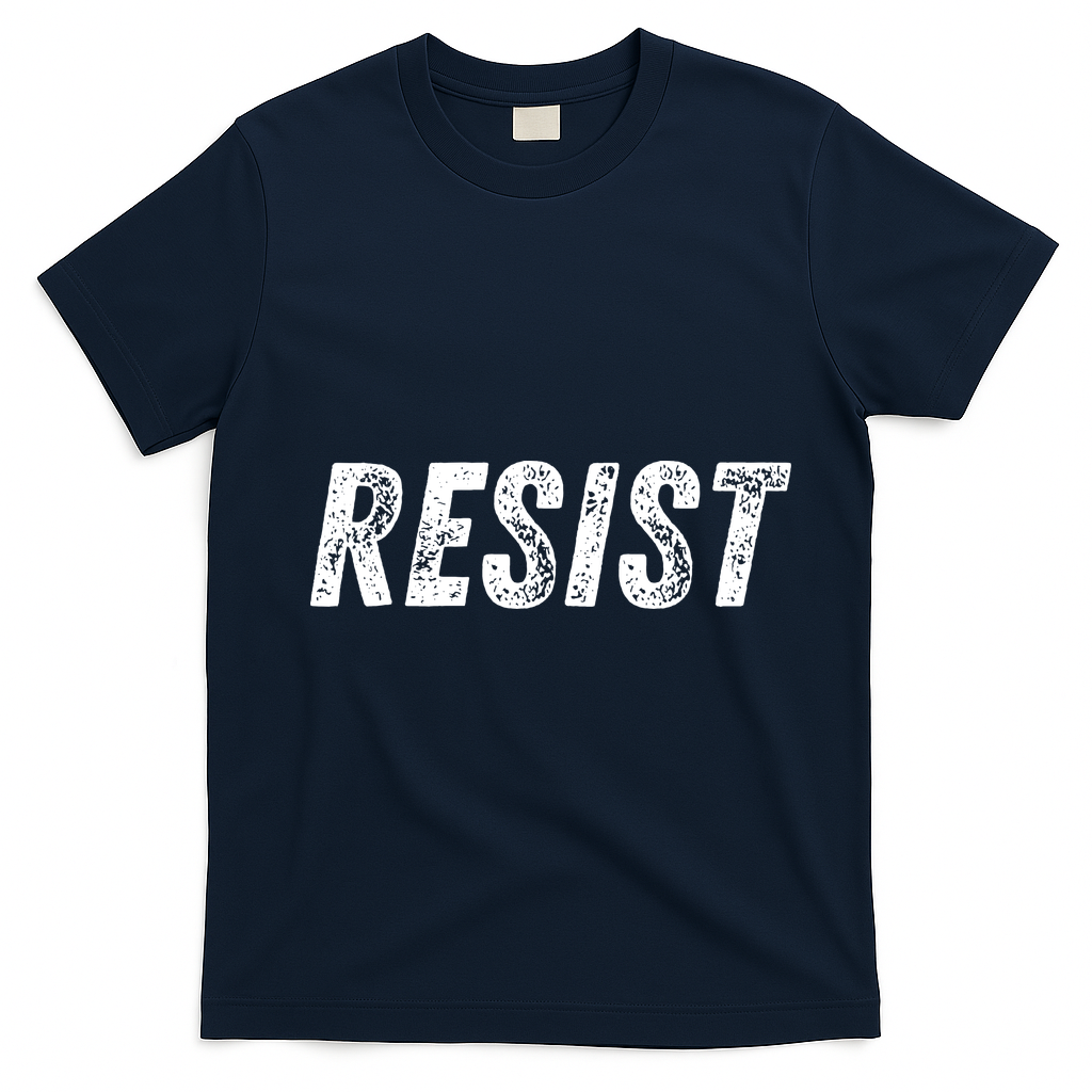 Resist Political T-Shirt - Navy Blue