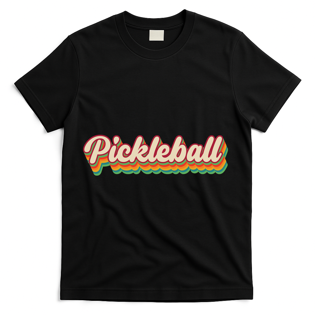 Retro Pickleball T-Shirt - Black