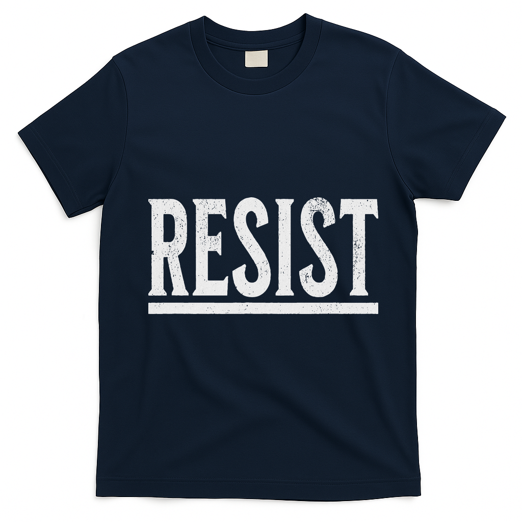 Resist Rebel Political Protest Anti Trump T-Shirt - Navy Blue