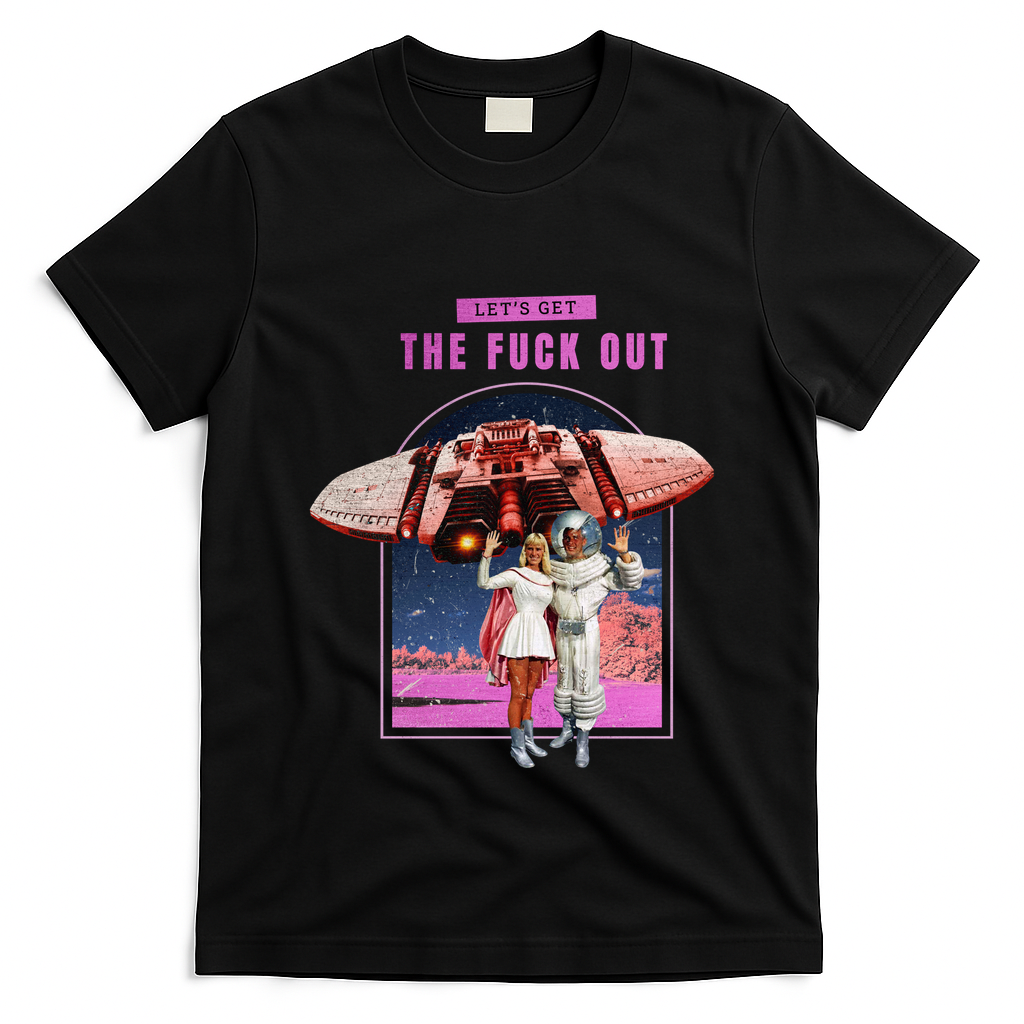 Retro Space Astronaut Couple Funny T-Shirt