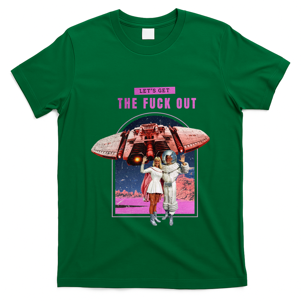 Retro Space Astronaut Couple Funny T-Shirt