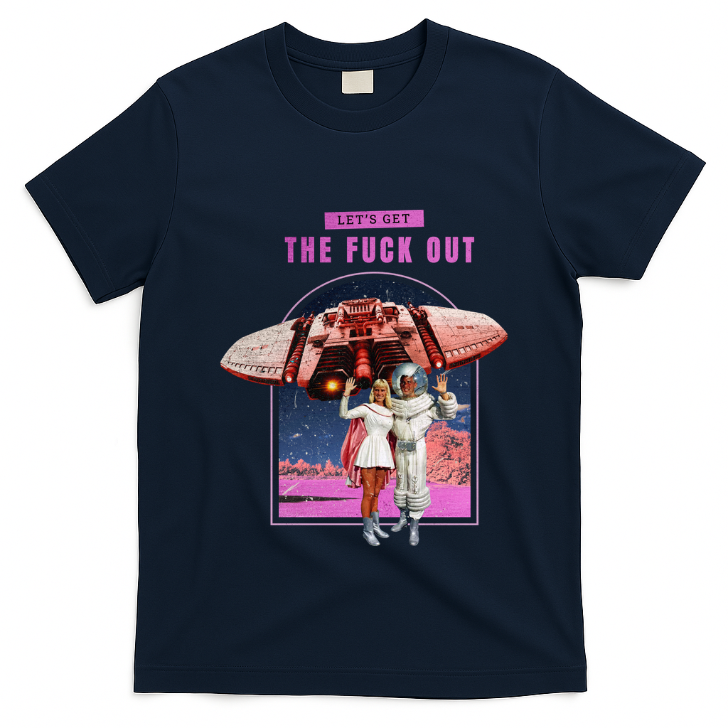 Retro Space Astronaut Couple Funny T-Shirt
