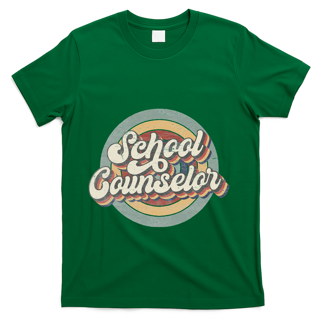 Retro School Counselor Back To School Teacher Squad Crew T-Shirt - Green