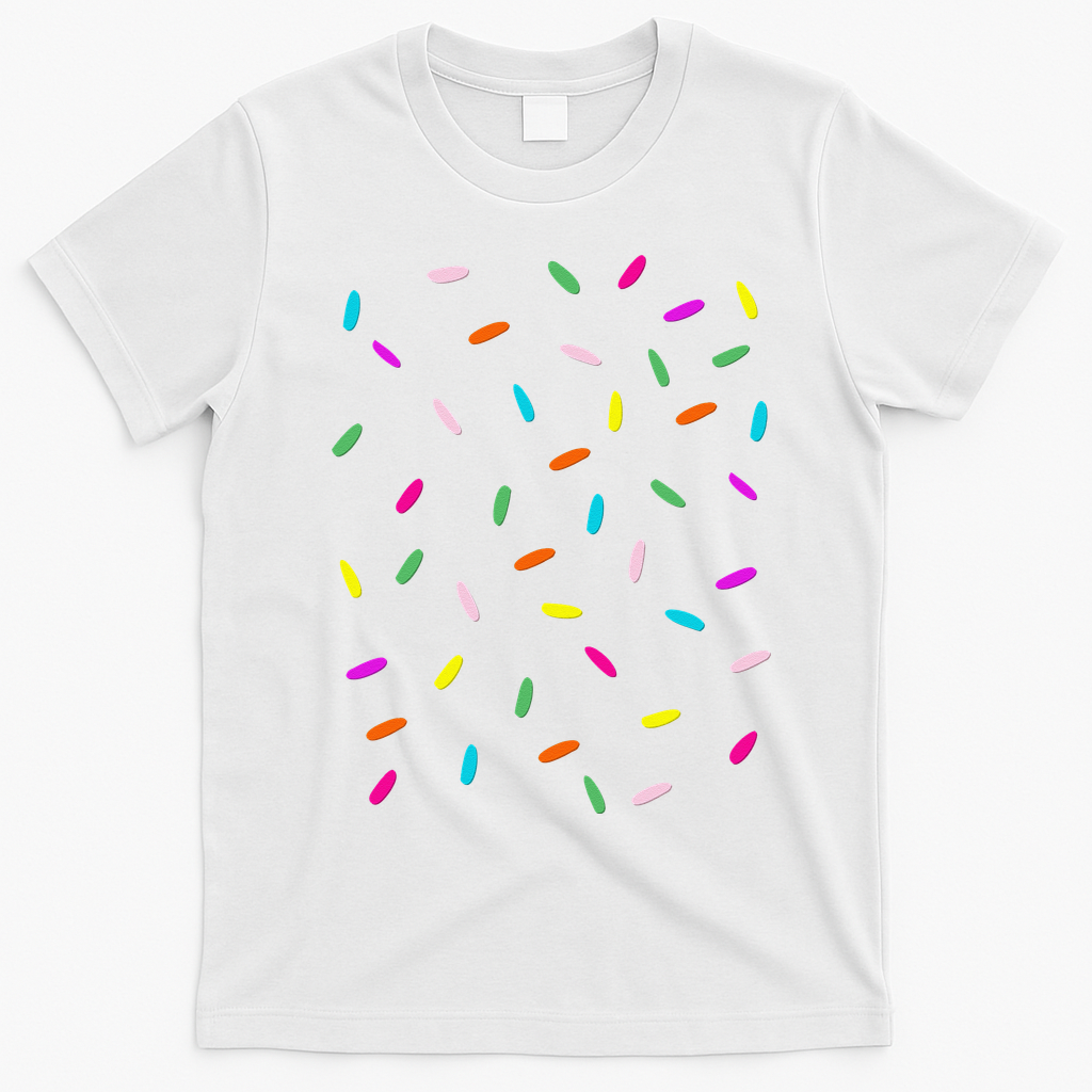 Rainbow Sprinkles Ice Cream Costume Halloween T-Shirt - White