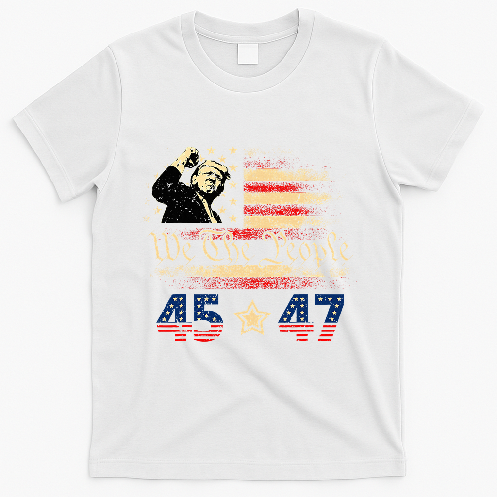 Retro Trump 45 47 Presidential Election Winner Inauguration T-Shirt - White