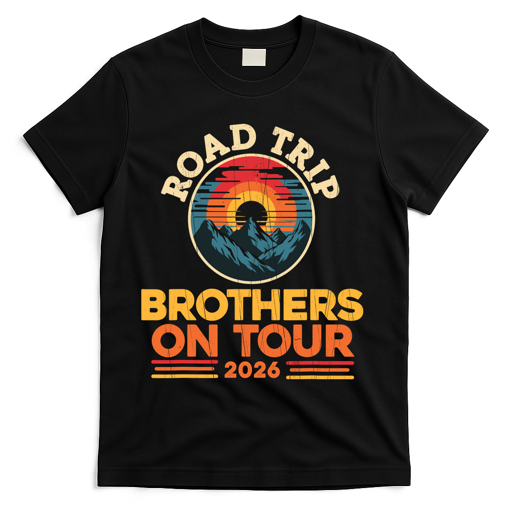 Road Trip Brothers On Tour 2026 Vacation T-Shirt - Black