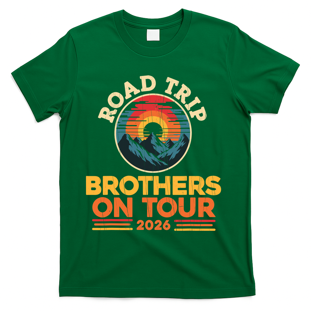Road Trip Brothers On Tour 2026 Vacation T-Shirt - Green