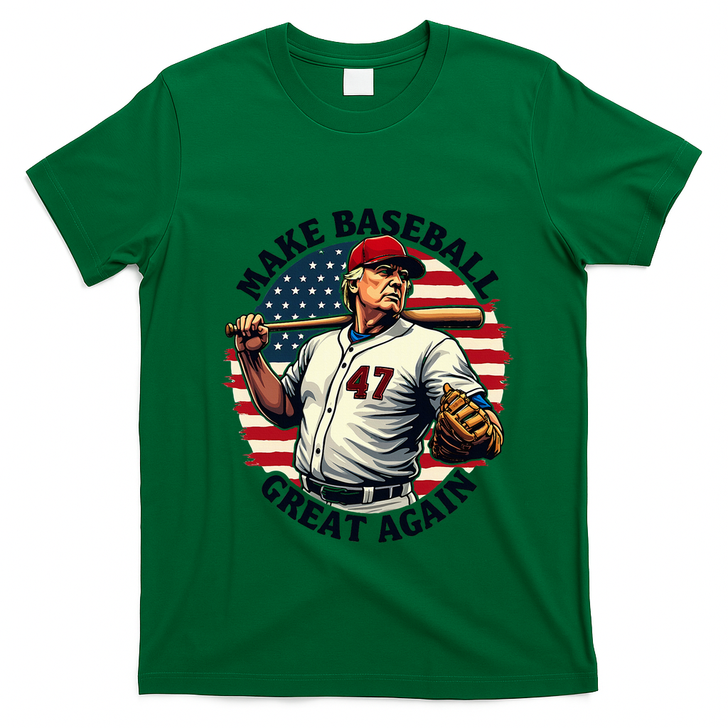 Retro Trump Baseball Jersey Make Baseball Great Again T-Shirt - Irish Green