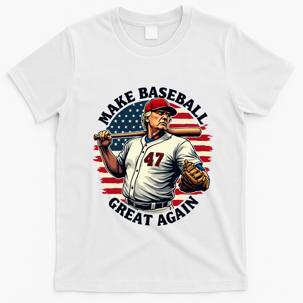 Retro Trump Baseball Jersey Make Baseball Great Again T-Shirt - White