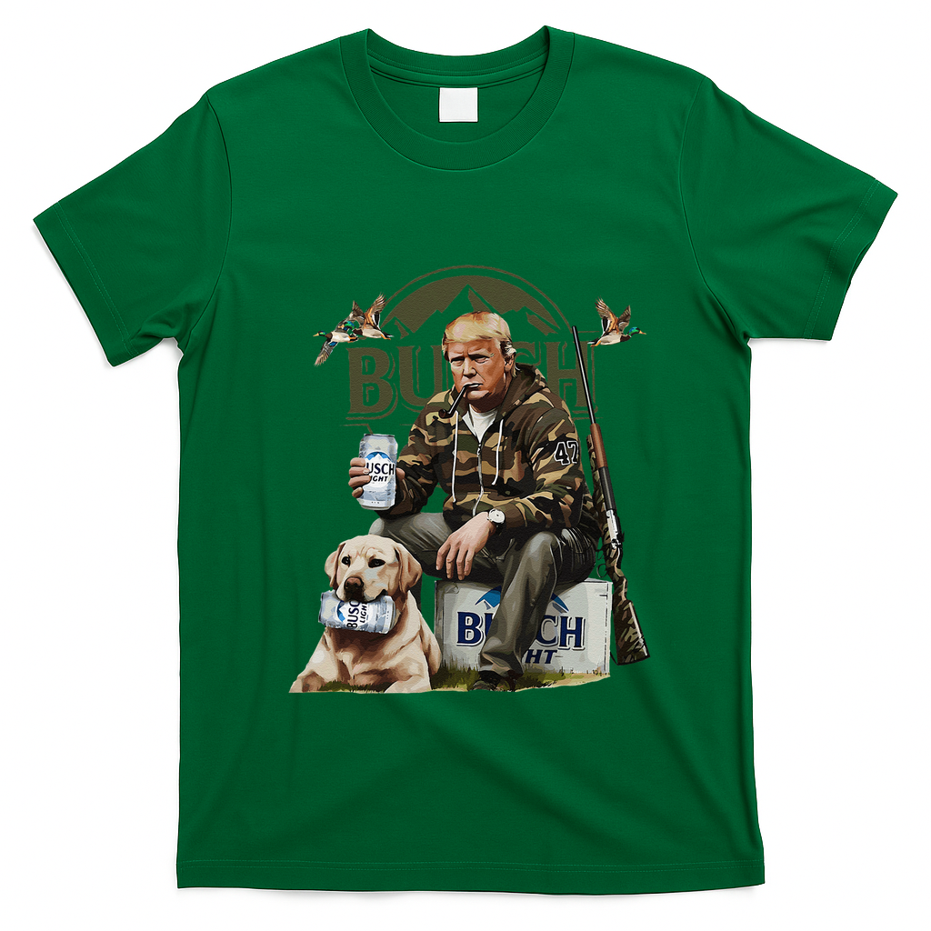 Retro Trump Hunting Deer Funny Beer Drinking Beer Hunting T-Shirt - Irish Green