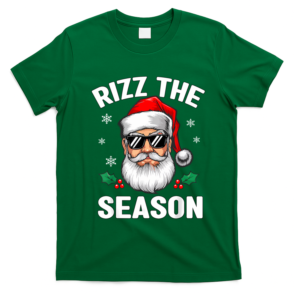 Rizz The Season Santa Funny Christmas T-Shirt - Irish Green