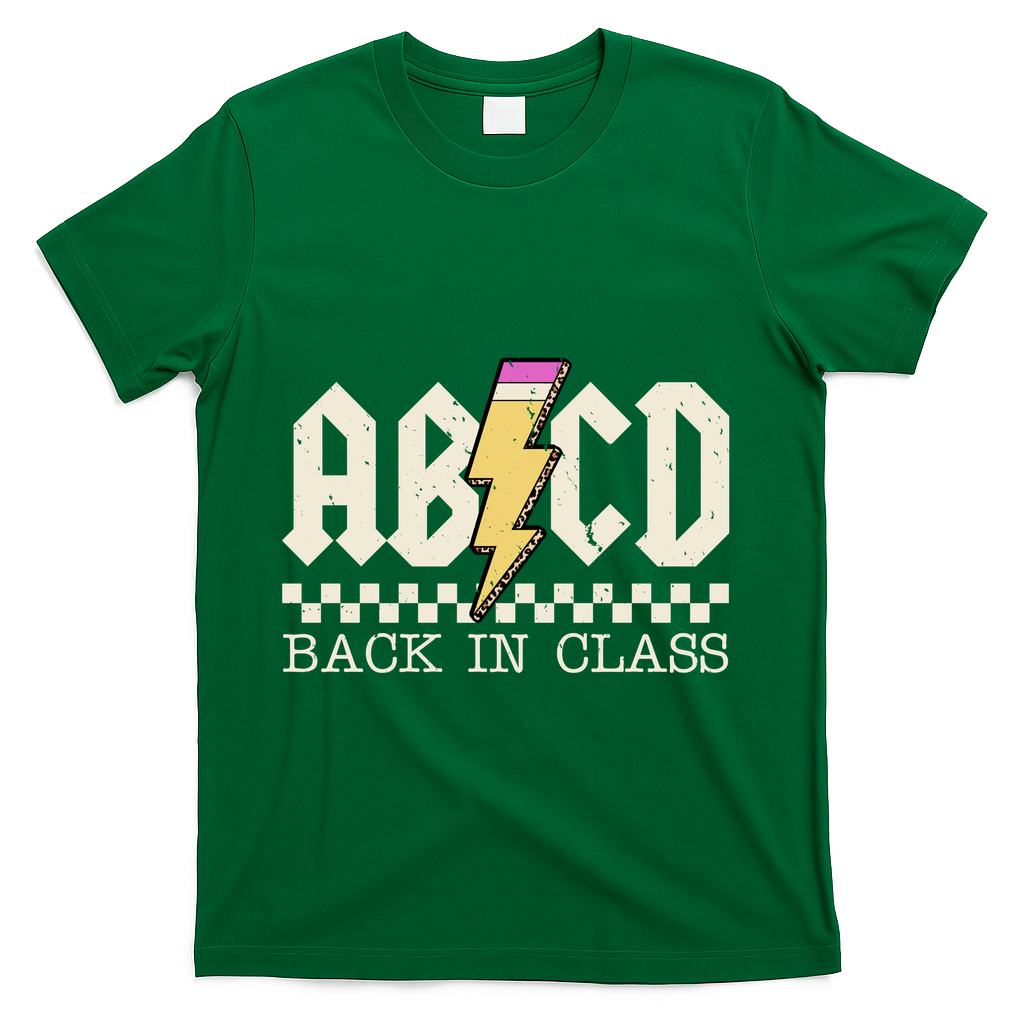 Retro Teacher Tour Abcd Back To School Classic Rock T-Shirt - Green