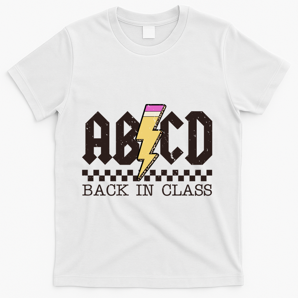 Retro Teacher Tour Abcd Back To School Classic Rock T-Shirt - White