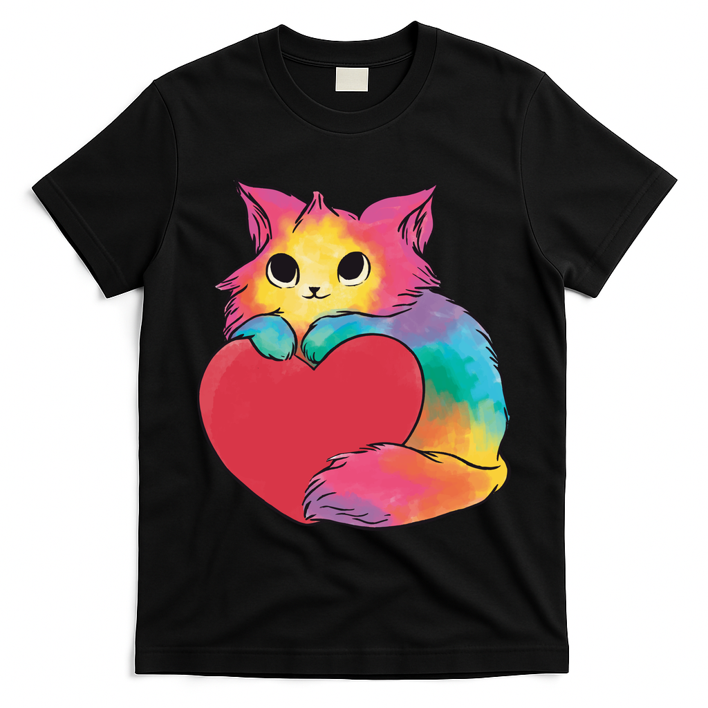 Rainbow Valentine Kitten T-Shirt
