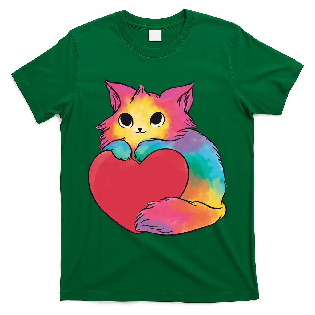 Rainbow Valentine Kitten T-Shirt