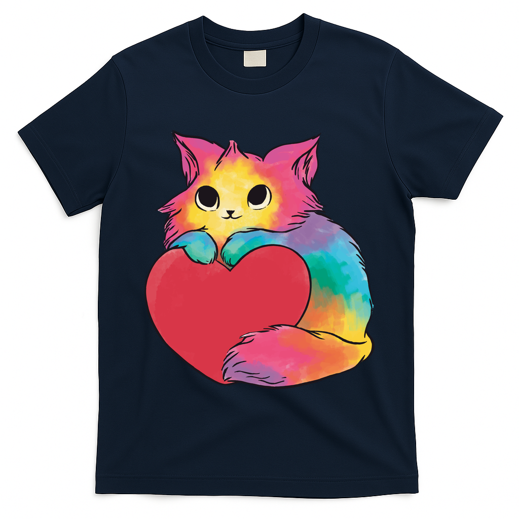 Rainbow Valentine Kitten T-Shirt