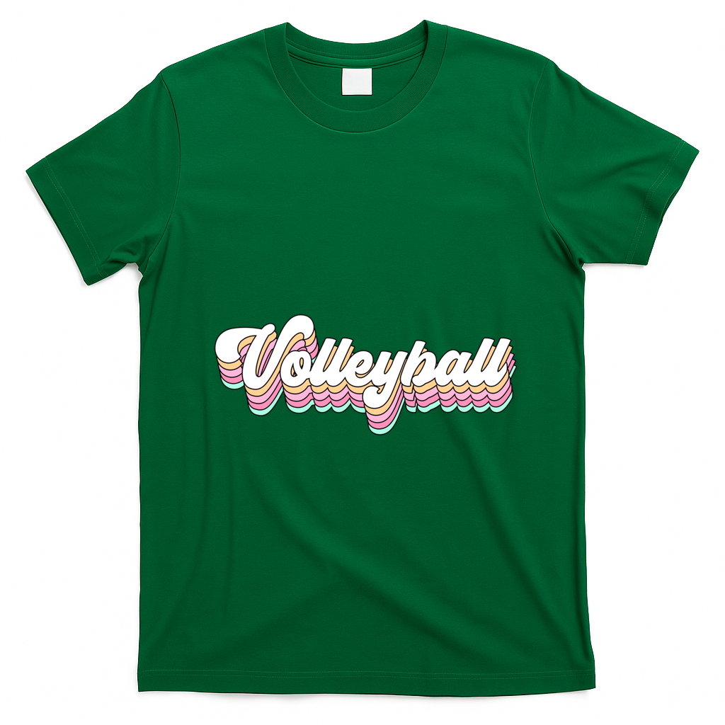 Retro Volleyball Pastel Aesthetic N Groovy Gift T-Shirt - Irish Green