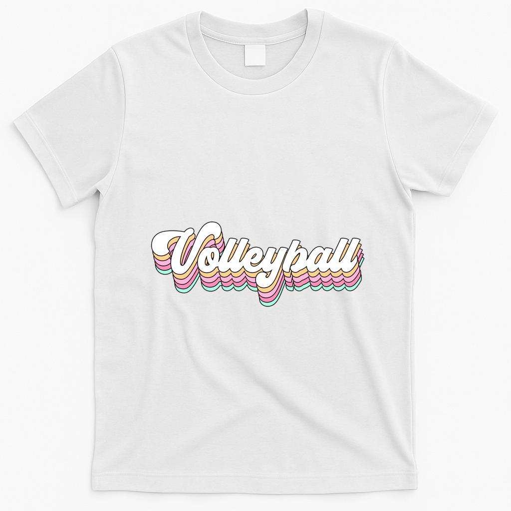 Retro Volleyball Pastel Aesthetic N Groovy Gift T-Shirt - White
