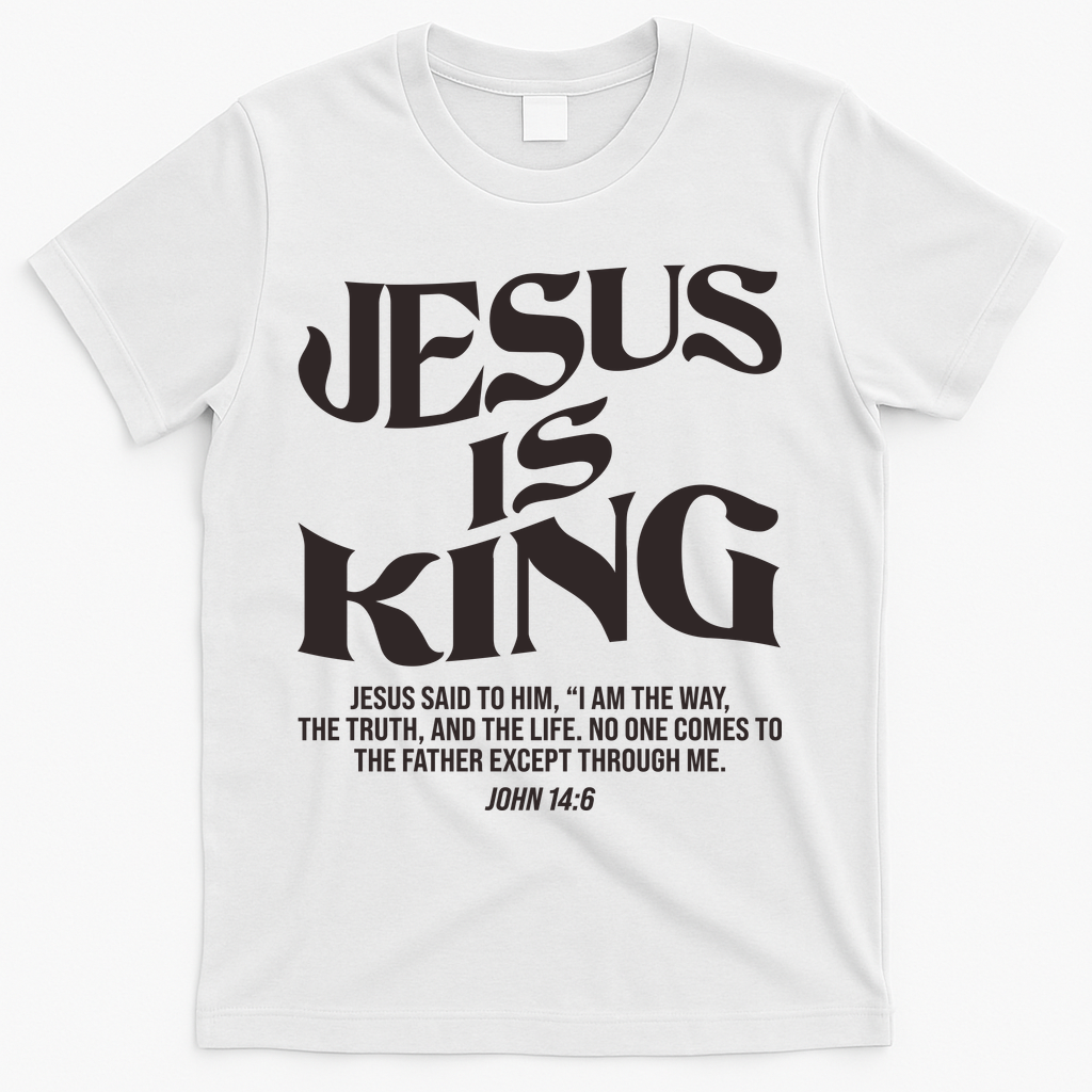Retro Vintage Style Jesus Is King John 14:6 T-Shirt - White
