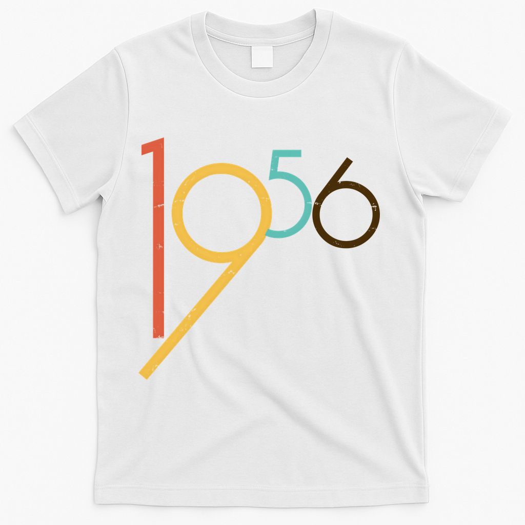 Retro Vintage Style 1956 70th Birthday T-Shirt - White
