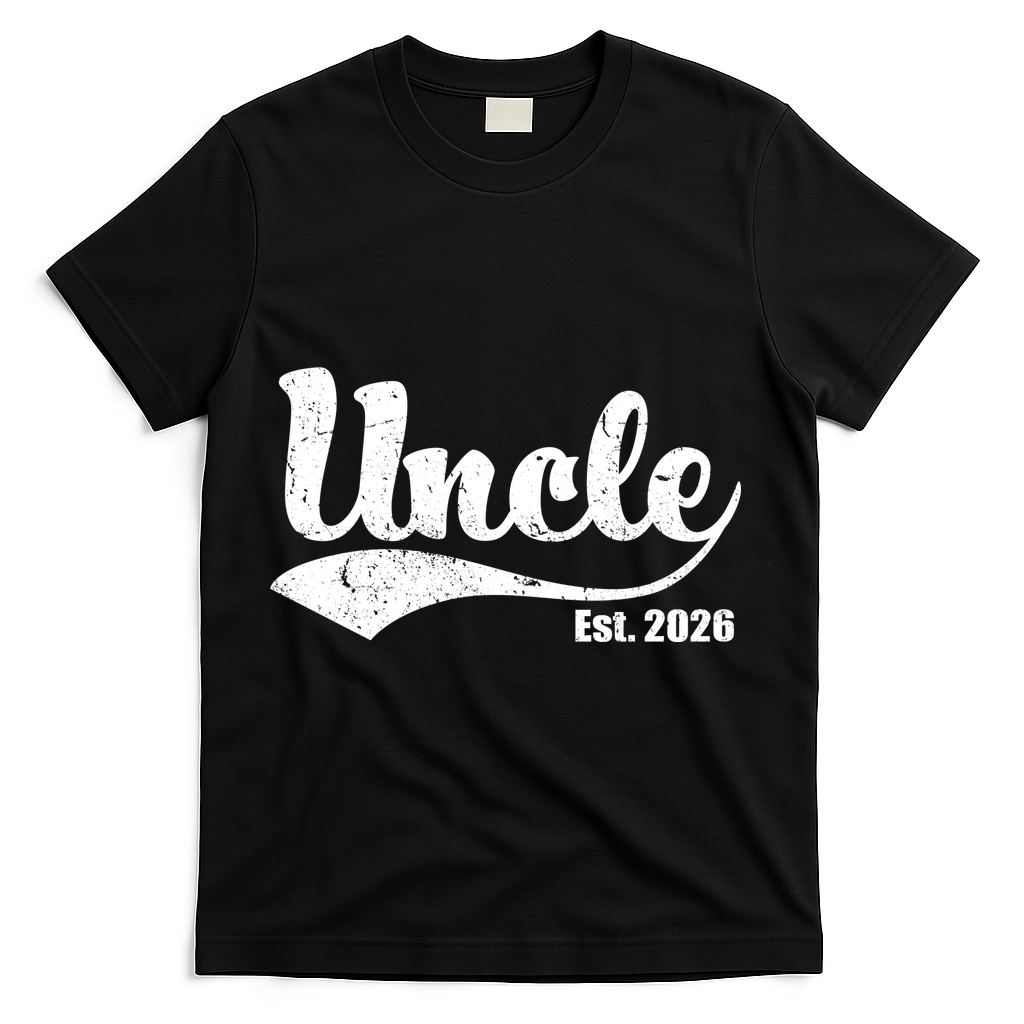 Retro Varsity Uncle EST 2026  T-Shirt - Black
