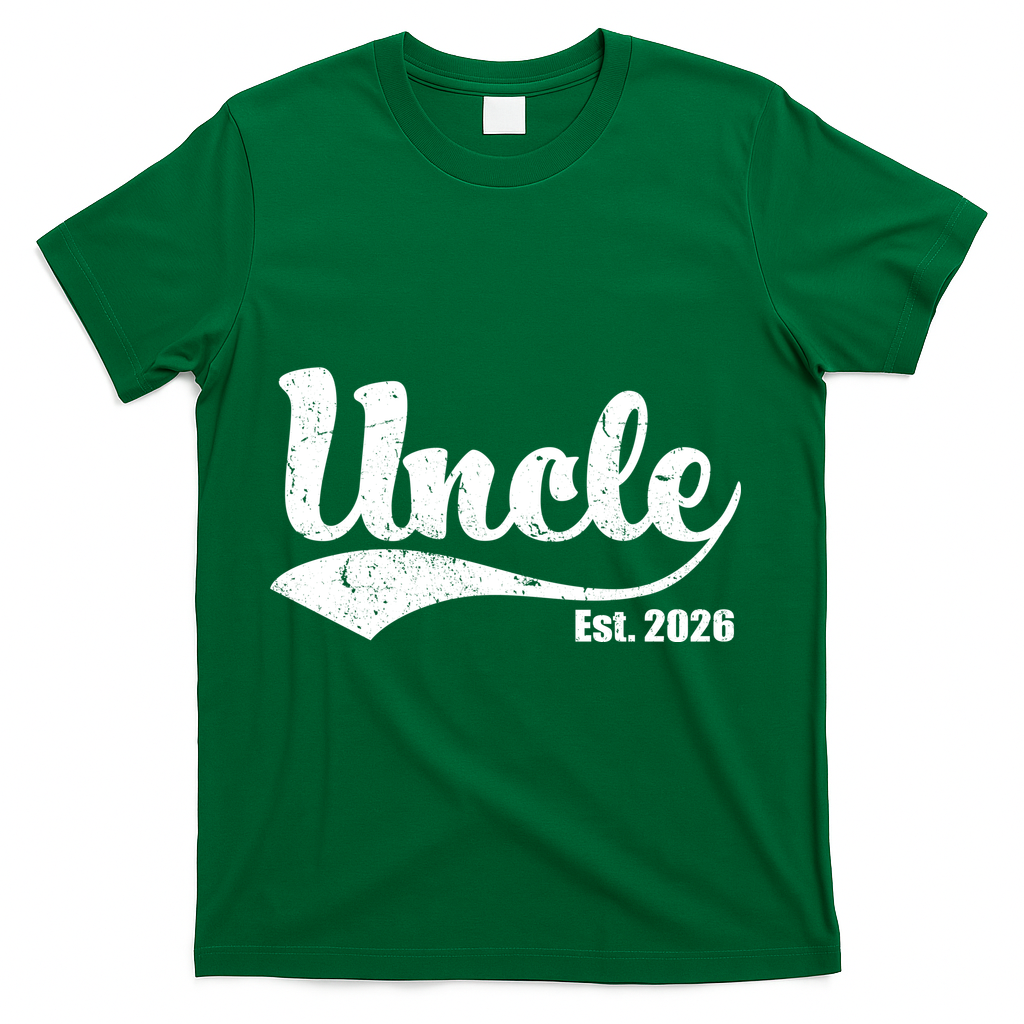 Retro Varsity Uncle EST 2026  T-Shirt - Green