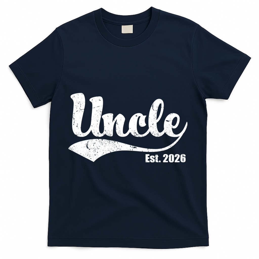Retro Varsity Uncle EST 2026  T-Shirt - Navy