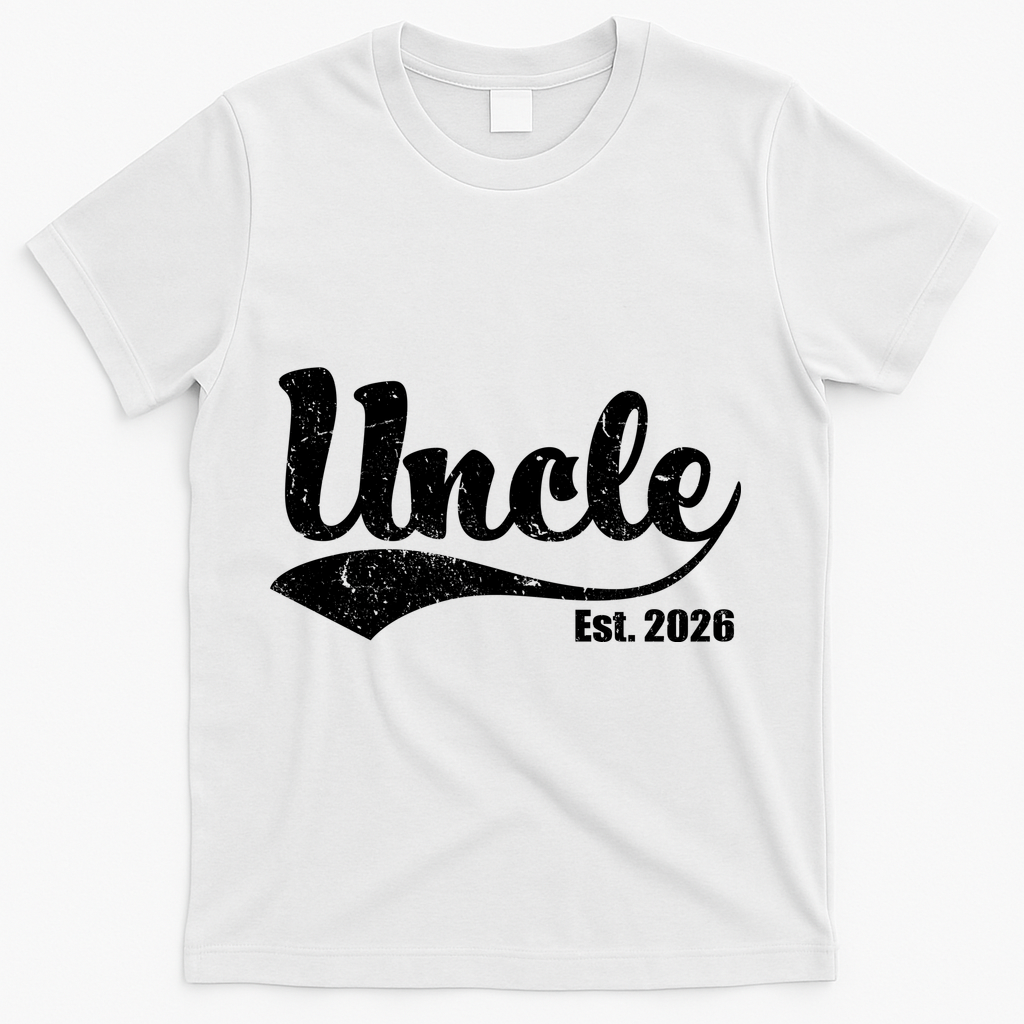 Retro Varsity Uncle EST 2026  T-Shirt - White