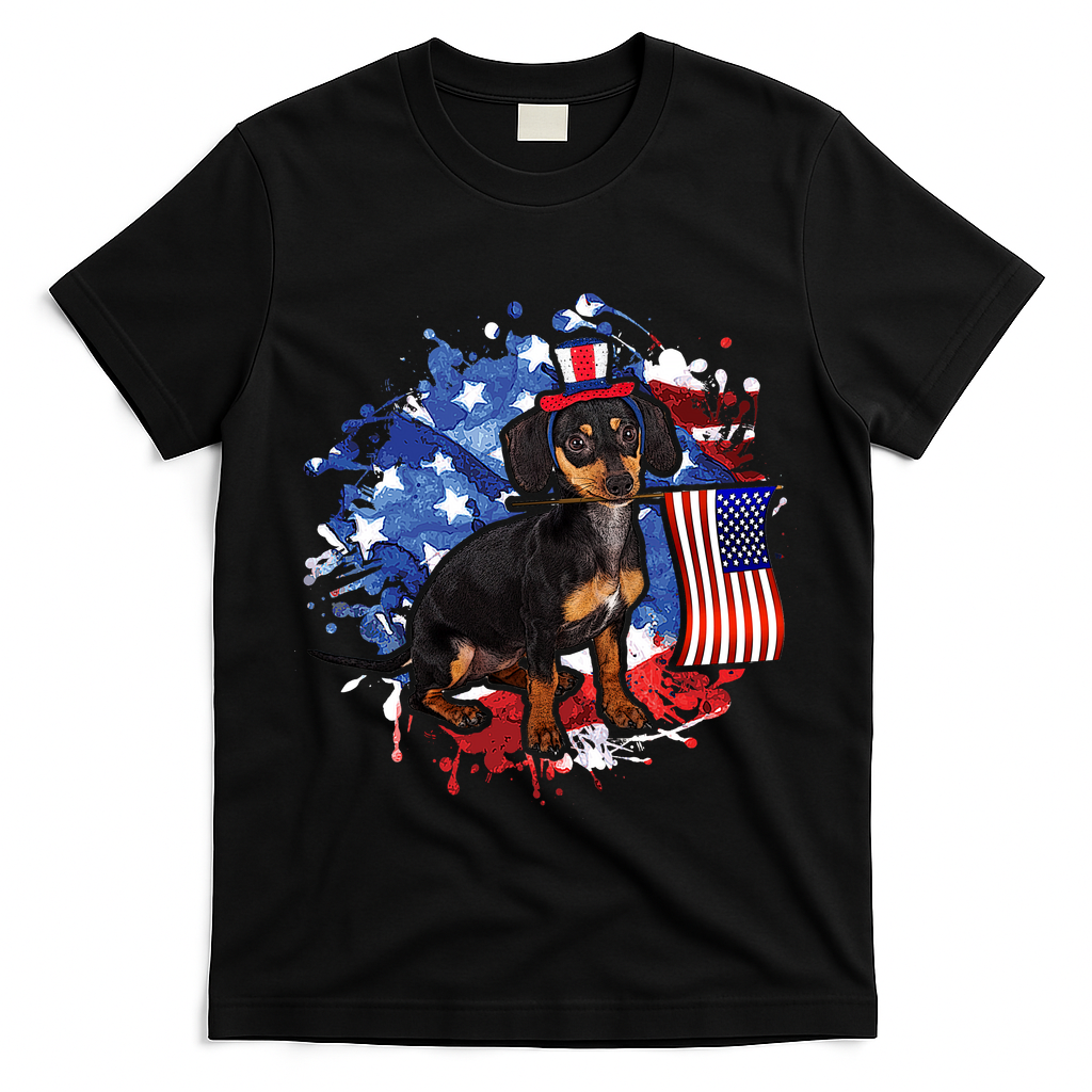 American Flag Dachshund Dog Cool T-Shirt