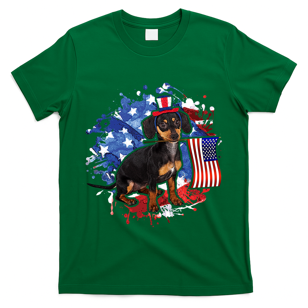 American Flag Dachshund Dog Cool T-Shirt