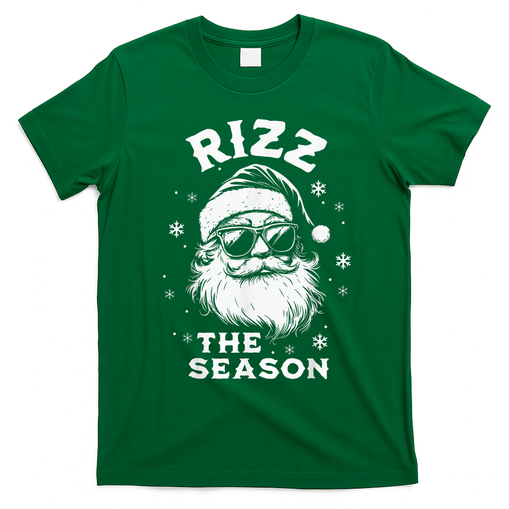 Riz Z The Season Santa Claus Riz Z Mas Funny B.O.Y.S Christmas T-Shirt - Irish Green
