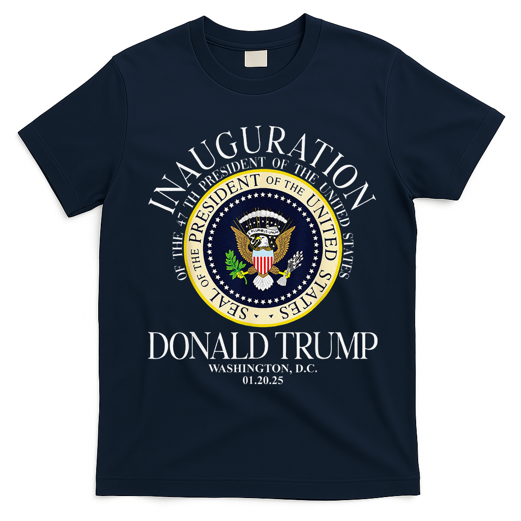 Seal 47th President Inauguration Day Donald Trump 2025 T-Shirt - Navy Blue