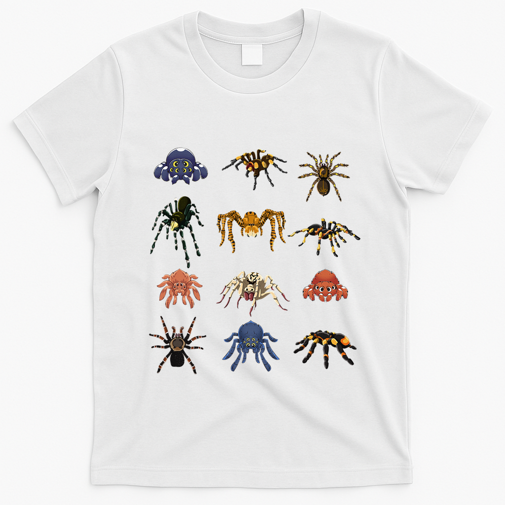 Spider Animal Gifts Black Short Sleeve  Tarantula Arthropod Spider For Arachnid T-Shirt - White